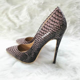 High-heels with Purple Snakeskin Pattern Fashion Women Party Shoes yy13