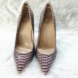 High-heels with Purple Snakeskin Pattern Fashion Women Party Shoes yy13