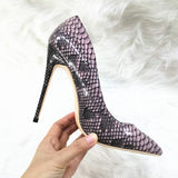 High-heels with Purple Snakeskin Pattern Fashion Women Party Shoes yy13