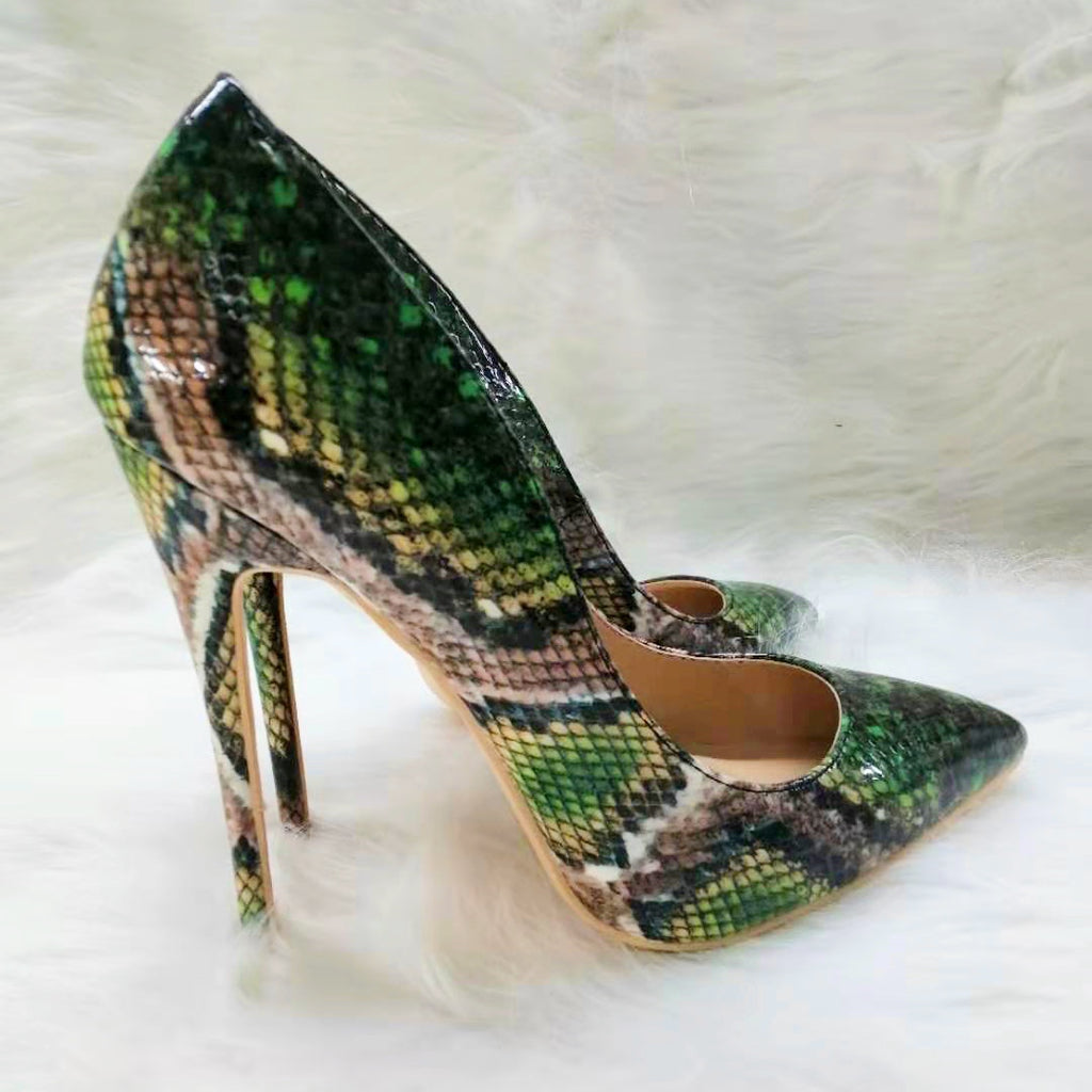 Printed Women Shoes, Green Snake, High Heel, Printed, Various Colors,  Stilettos, 12cm Wedding Shoes Red Snake Pattern High Heels - Pumps -  AliExpress