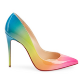 Rainbow-Colored High-heels Fashion Women Party Shoes yy04