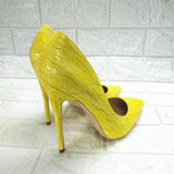High-heels with Yellow Pattern Fashion Women Party Shoes yy05