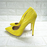 High-heels with Yellow Pattern Fashion Women Party Shoes yy05