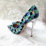 High-heels with Colorful Patterns Fashion Women Party Shoes yy06